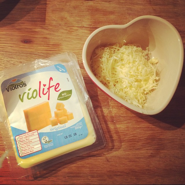 Taken the plunge and grated some #violife to go in…